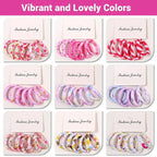 54Pcs Hair Ties for Girls and Women, Nylon Hair Elastics Hair Bands Ponytail Holders Soft Hair Ties No Damage for Girls Thick Straight Curly Hair Multi-colored (Multi-colored B)