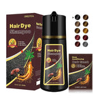 Black Hair Dye Shampoo 3 in 1, Semi-Permanent Black Hair Dye, Cover Grays in Minutes, Instant Hair Color Shampoo for Women Men, Champu Para Canas 16.90 Fl Oz