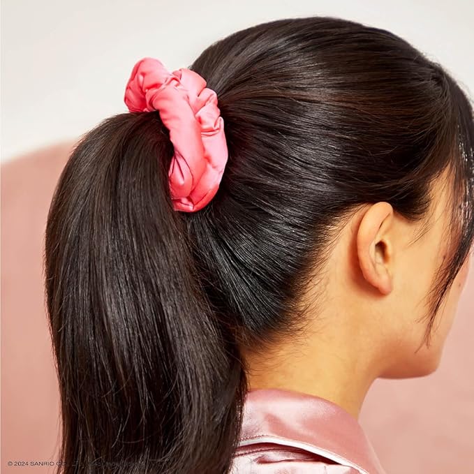Hello Kitty x Kitsch Matte Satin Scrunchies for Women - No Crease Hair Ties No Damage | Scrunchies for All Hair Types | Stylish & Comfortable, For Ponytails & Buns | Ideal Gifts for Women - 3pcs