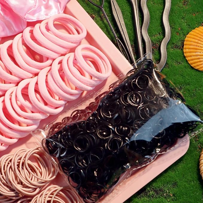 YANRONG 1159PCS Hair Accessories for Woman Set Seamless Ponytail Holders Variety Hair Scrunchies Hair Bands Scrunchy Hair Ties For Thick and Curly (1159PCS (pink))