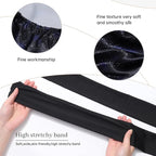 AWAYTR Long Satin Bonnet for Braids - Elastic Silk Hair Bonnets for Sleeping Night Cap Stretchy Tie Band for Women(Midnight)