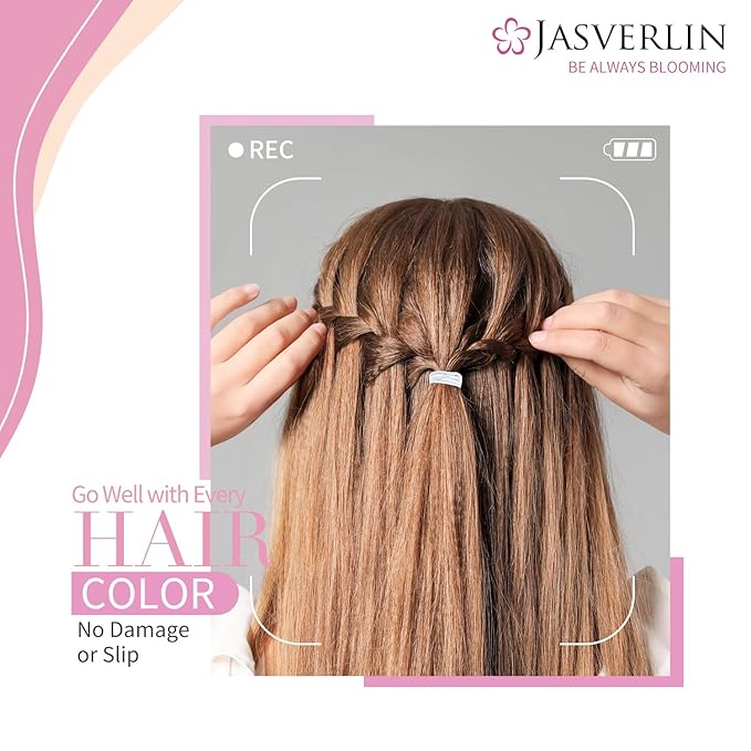 2mm White Hair Elastics Ties, Thin Ponytail Holders for Women Girls Kids, No Pull No Damage Slip Rubber Bands Fine to Medium Hair Accessories 80 Pcs