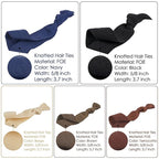 MEEDEE Neutral Tones Hair Accessories 100 Pack - Soft, No-Crease Elastic Hair Ties, Knotted for Pony Tails and Yoga, Ouchless and Stretchy Ribbon Bracelets for Women