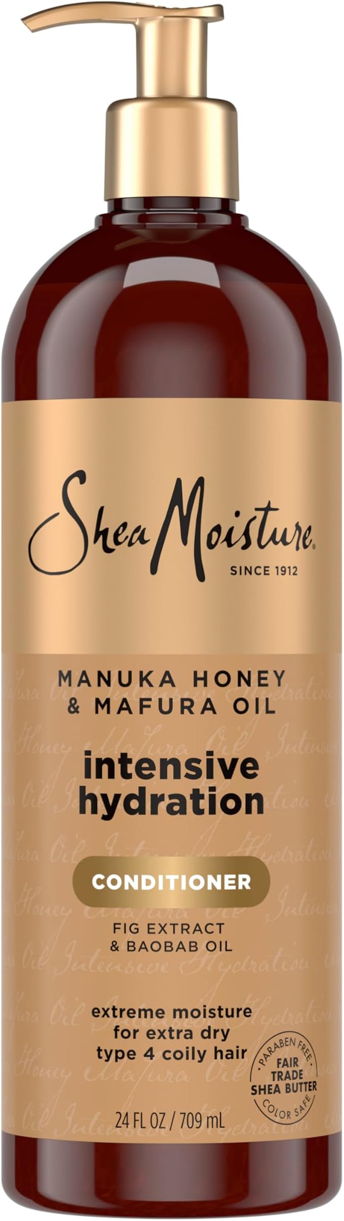 SheaMoisture Intensive Hydration Conditioner Manuka Honey & Mafura Oil for Extra Dry, Damaged Hair, Paraben-Free 24 oz