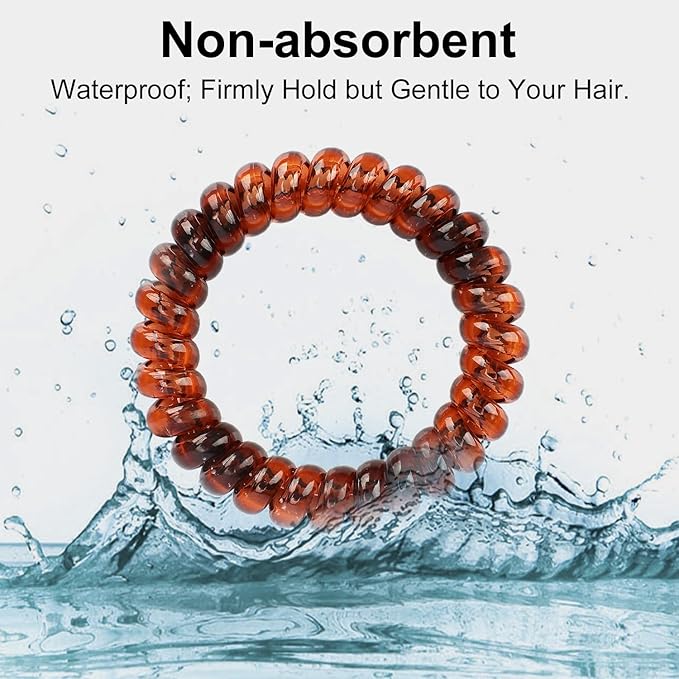 JessLab Spiral Hair Ties for Women, 10-Pack Traceless No-Damage Ponytail Holders, Coils Hair Bands for Girls, Assorted Colors