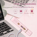 2 in 1 Bikini Trimmer for Women, Dual Head Electric Shaver with LED Display, IPX7 Waterproof Body Pubic Hair Trimmer Rechargeable Womens Electric Razor for Armpit Leg Body Facial (Pink)