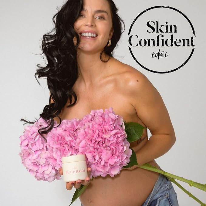 ed&i BUMP BALM for Pregnancy Stretch Mark Prevention, Belly Moisturizer for Pregnant Women With Argan Oil & Shea Butter, Bump Butter for Pregnancy, Maternity Skin Care, Stretch Marks Cream 3.4 oz