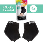 ZenToes Moisturizing Socks for Cracked Heel Treatment, Vitamin E, Olive Oil and Jojoba Oil Heel Socks, Stocking Stuffers for Women, Spa Self Care Gifts for Women (Cotton Black, Wide Width)