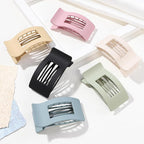 French Flat Hair Clips for Women 6pcs Hair Claw Clips for Thick or Thin Hair Matte Claw Clips for Girls Barrettes Non-Slip Strong Hold Hair Accessories for Women (Light Colorful)