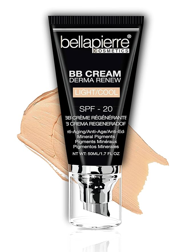 Bellapierre BB Cream SPF 20 – Mineral Sunscreen & Liquid Foundation, Lightweight Face Moisturizer with Buildable Coverage, Matte Finish, Non-Toxic, Paraben-Free, Cruelty-Free – 1.7 oz - Light Cool