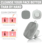 2 Pack Face Scrubber,Silicone Facial Cleansing Brush for Men & Women,Reusable Gentle Facial Waterproof Cleansing Skin Brush Exfoliating Scrubber for Sensitive Skin (Gray+Purple)