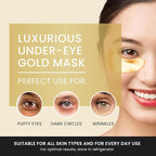 24K Gold Under Eye Mask | Under Eye Treatment for Women | Collagen Eye Pads with Hydrogel | Eye Patches | Eye Mask Skin Care | 48 Pairs (3 packs)