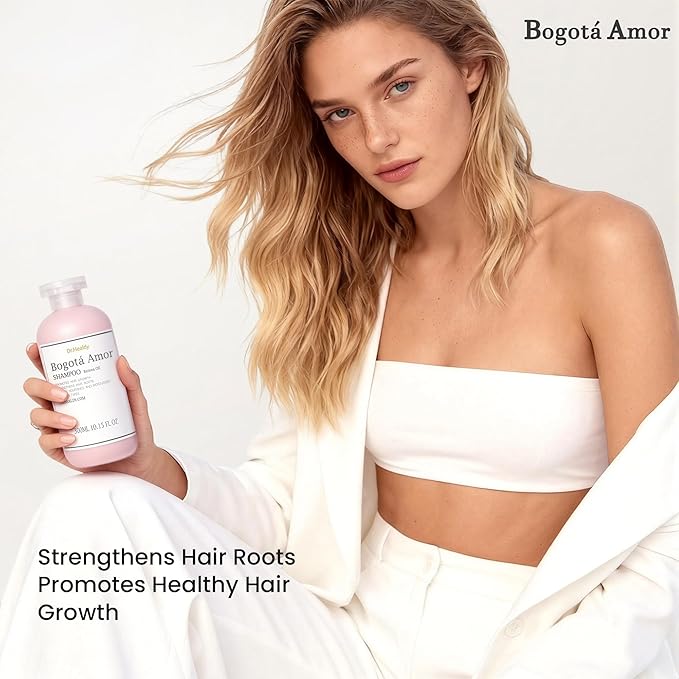 Dr.Healdy Bogota Amor Shampoo - Anti Dry Dandruff Clarifying Hair Care for Men, Batana Oil, Moisturizing, Color Treated Safe for Curly Hair, Bonding Repair Women Hair Treatment, 10.15 oz Pink - DHBAS