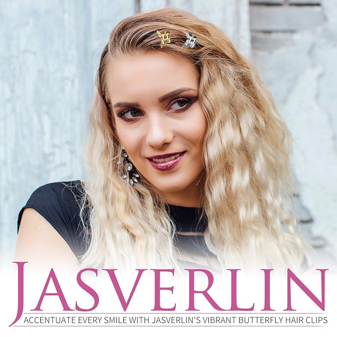 Mini Butterfly Hair Clips 50pcs - Non-Slip Metallic Silver Gold Hair Claws Clip Y2K 90s 2000s Small Tiny Cute Accessories Organizer for Women Girls Kids (Silver & Gold)