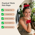 Satin Scrunchies for Women – 8PCS Red Silk Hair Ties – No Crease, Frizz-Free, Gentle Elastic Hair Bands for Thick & Thin Hair, Soft & Stylish Hair Accessories Gifts