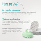 HEETA Scalp Massager Shampoo Brush 2 Pack, Soft Silicone Bristles to Remove Dandruff, Waterproof Scrubber for Wet Dry Hair, Suitable for Men & Women (Light Beige&Green)