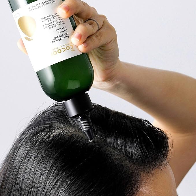 Cocoon Pomelo Oil Hair Tonic. 100% Vegan Scalp Serum Treatment for Thinning, Damaged & Breakage Hair | Soften, Reduce Hair Loss & Promote Hair Growth. 10.5 fl oz