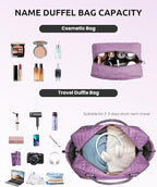 Gifts for Girls-Teen Weekender Bags, Personalized Monogram Overnight Bag, Letter Travel Bag with Makeup Bag, Personalized Gift Idea for Women Her (Letter G)