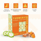 Turmeric, Tea Tree & Ginger Soap Bar (Pack of 3) – 2-in-1 Cleansing & Refreshing, Cold Process Handmade Bar with Essential Oils, Gentle Body Soap for Daily Use