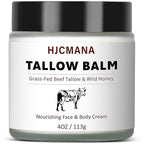 Beef Tallow for Skin 4 OZ, Natural Unscented Tallow and Honey Balm, Grass Fed Beef Tallow for Face and All Skin Types