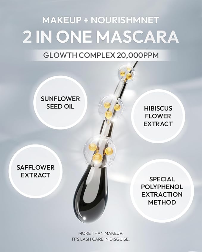 HEVVYMAKEUP Define Eyes Mascara Black Volume & Curl - Volumizing, Curling, Defining - Bold & Lifted Lashes - Feathery Soft, No Smudging, No Clumping - Korean Eye Makeup, 0.30 fl.oz.