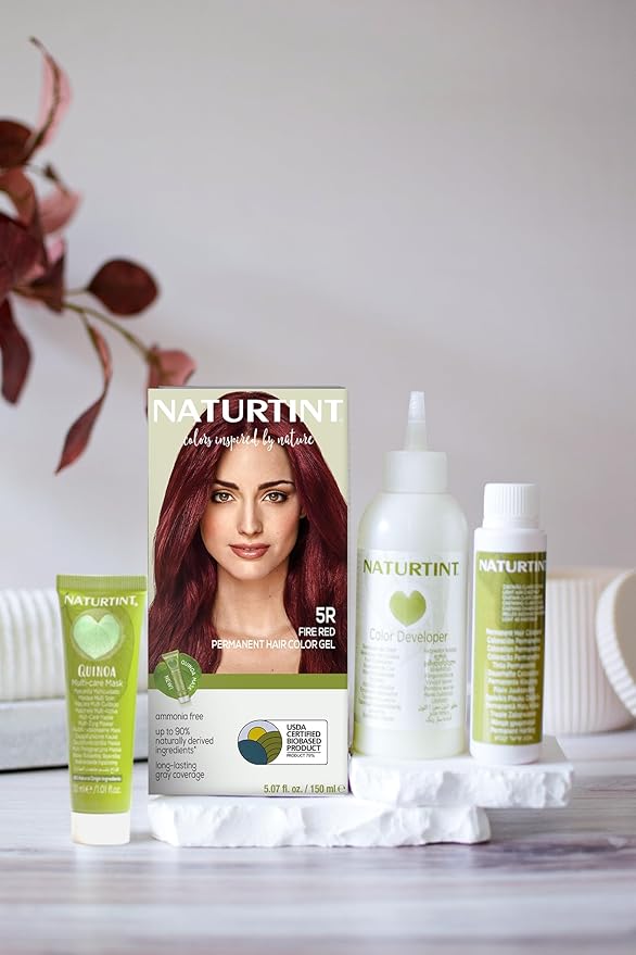 Naturtint 5R Fire Red Permanent Hair Color (Pack of 1), Ammonia Free, Vegan, Cruelty Free, up to 100% Gray Coverage, Long Lasting Results (Packaging may vary)