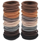 Sderoq100 PCS Hair Elastics Hair Ties, 4MM Colorful Ponytail Holders Hair Bands, 2 Inch in Diameter Elastic Band for Medium to Thick Hair, 7 Colors (4MM Dark colors)