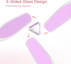 3-Sided Glass Foot Callus Remover, Professional 3-in-1(Coarse, Medium, Fine) Foot File, Pedicure Tools for Feet Hard Skin Smooth Polishing (Pink)