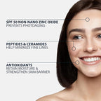 NAELI Anti Aging Tinted Moisturizer SPF 50, Mineral Sunscreen for Face with Zinc Oxide, Peptides & Ceramides, Natural Hydrating Universal Tint - 1.4 oz