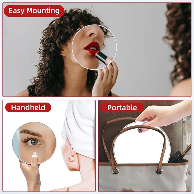 20X Makeup Magnifying Mirror, 6inch Makeup Magnification and Tweezers Set, 20X Travel Magnified Mirror with 3 Suction Cups for Easy Mounting - Blackhead/Blemish Removal for Women Men