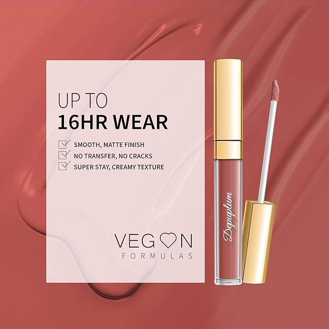 Red Lipstick Matte for Women Color Stay Long Lasting Lipstick Smudgeproof Liquid Lipsticks Cruelty Free Lip Color, Rose Heart