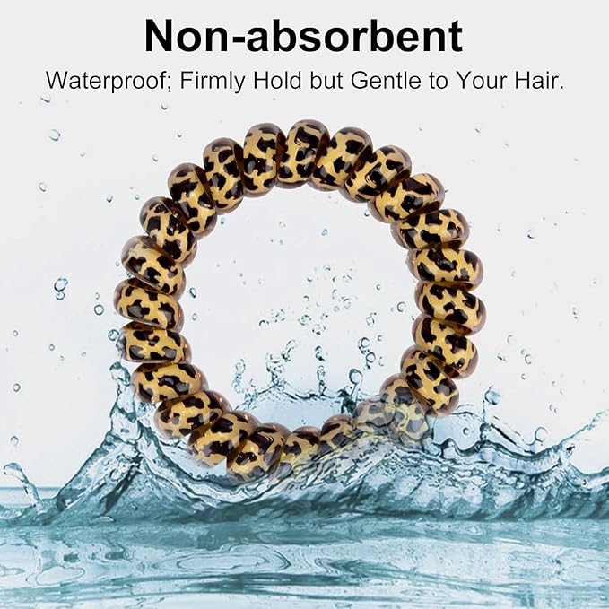 JessLab Spiral Hair Ties for Women, 10-Pack Traceless No-Damage Ponytail Holders, Coils Hair Bands for Girls, Assorted Colors