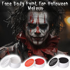 MEICOLY Clown Makeup Kit,White Black Red Face Body Paint for Halloween Devil Joker Zombie Vampire Skeleton SFX Makeup,Pro Oil Based Body Paint with 6 Painting Brushes,4 Sponges,130g/4.59 oz