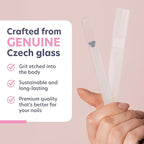 Bona Fide Beauty Czech Glass Nail File (Clear Color) - Crystal Fingernail File for Natural Nails with Clear Hardcase, Gifts for Women