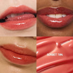 fwee 3D Voluming Gloss 70% (Rich) | Sorbet 70% l High Shine, Non-Sticky Lip Gloss for Makeup | Long-Lasting, Moisturizing Gel Formula | 30%, 70% Pigment Options | Stocking Stuffers | 5.3g