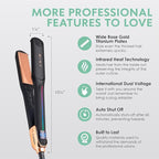 Professional Series MIRA Titanium Flat Iron Hair Straightener for Thick & Fine Hair | Powerful Single-Pass Straightening | Straightener & Curling Iron in One | 1 1/4 Inch Wide Flat Iron by MINT