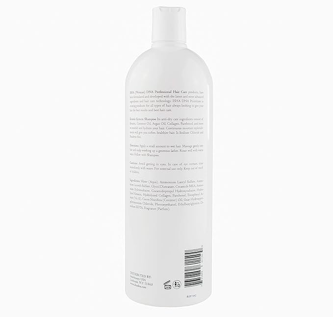 Keratin Treatment System Shampoo - Sulfate and Parabens Free - For Keratin-Treated and All Hair Types - Coconut Oil Infused (32 Fl oz.)