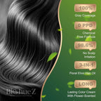 Permanent Hair Dye Gray Coverage Hair Dye PPD-Free Permanent Hair Color for Women 1B Obsidian Noir Black Natural Black