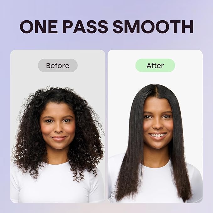 Wavytalk Steam Hair Straightener, Steam Sesh, Steam Reduces Damage, Nourishes Hair & Expedites Straightening, 1.38'' Nano Titanium Flat Iron with Detachable Comb for Silk Press Smoothing, Sakura Pink