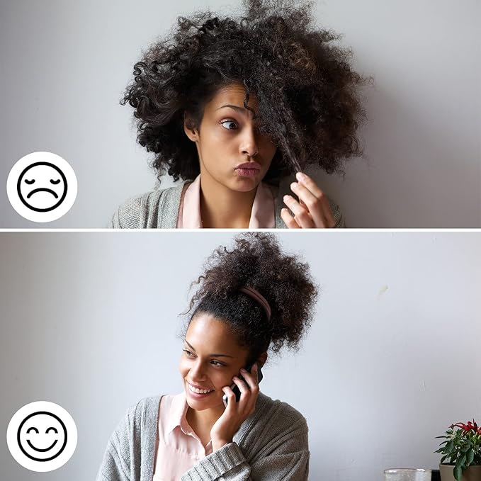 Dingion 80 Count Extra Long Hair Tie for Thick and Curly Hair Elastic Ponytail Holders for Women No Metal Bands Accessories(Black, Brown)