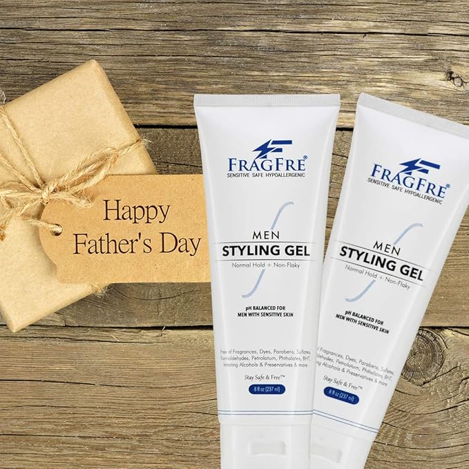 Men's Firm Hold Hair Gel for Aggressive Styles - Paraben-Free Hypoallergenic Formula for Sensitive Skin, No Irritations - 8 oz