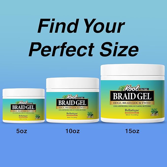 KOOL Braiding Gel Maximum Hold for LOC & Twist - No Flaking, No Whitening, Fast Drying, High Shine, Cool & Refreshing, Long Lasting Hold (10 oz)