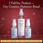 Reviva Labs Ultimate Hydration Trio – 3-Piece Hydrating Skincare for Dry Skin featuring Rosewater Facial Spray, Hyaluronic Acid Serum, and Collagen Serum for Face – Winter Skincare Gift Set for Women