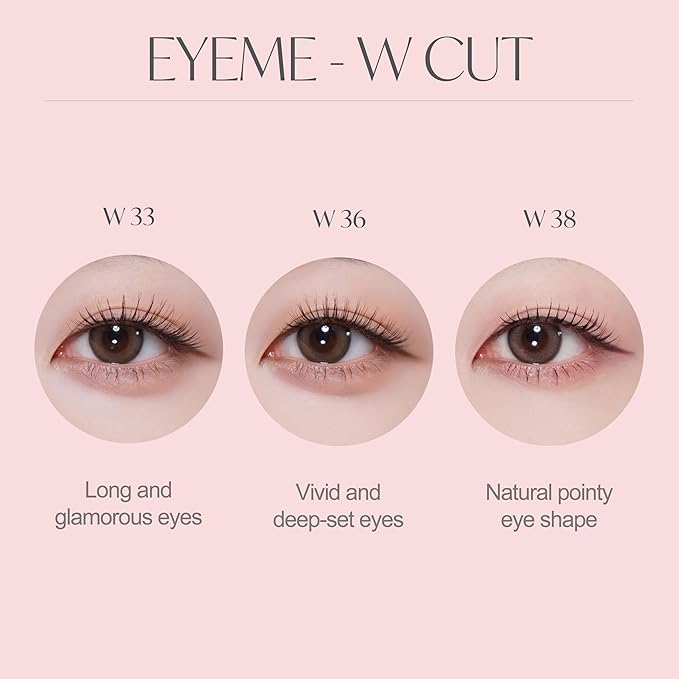 EYEME Cutting Eyelash NO.W36 – 5 Set Pack, Makeup Artist’s Pick! W-Cut Cluster Lashes with Short Front & Longer Center for a Natural, Deep Eye Look, Flexible & Lightweight, Glue Not Included, K-Beauty