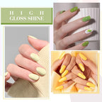 CANNI 6 Colors 9 ML Hema-Free Pastel Yellow Green Gel Nail Polish Set, Sage Forest Lime Green Pale Yellow Gel Polish Kit, Soak Off LED Nail Gel Manicure Kit DIY at Home Salon Gifts