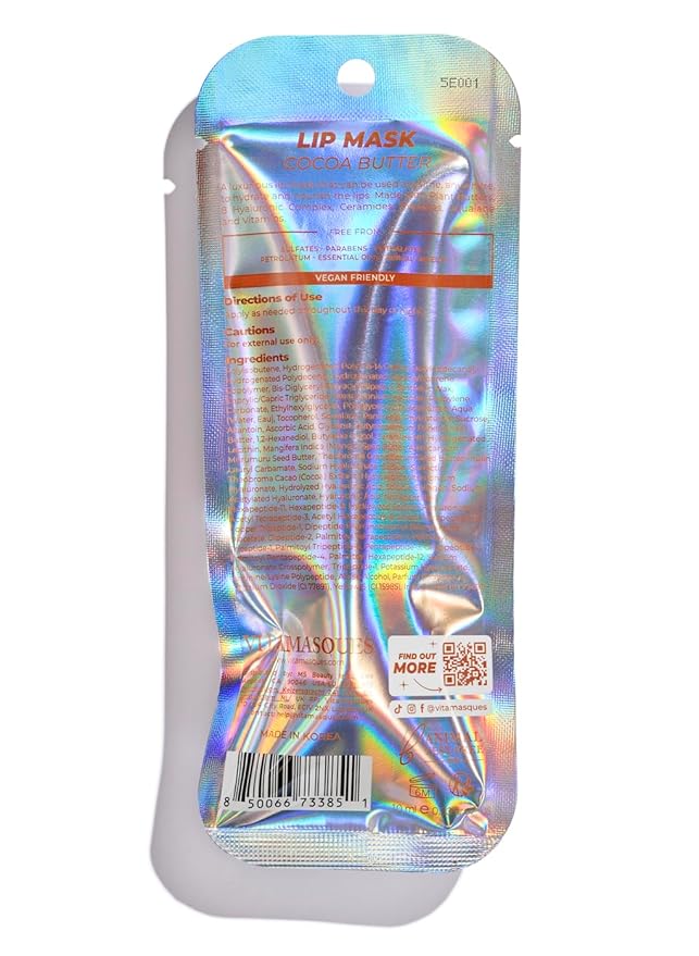 Vitamasques Lip Mask - Hydrating Cocoa Butter Lip Balm Moisturizer with Vitamins & Natural Oil Hydrates, Nourishes & Plumps Lips Area - Korean Skin Care Lip Care Products (Pack of 3)