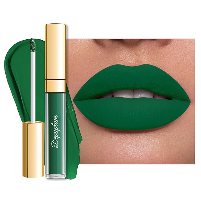 Green Lipstick Matte for Women, Superstay Long Lasting Lipstick Smudgeproof Liquid Lipsticks, Cruelty Free Lip Makeup (DM02 Green Forest)