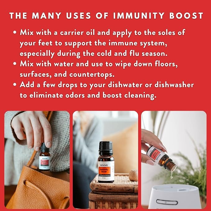 Immunity Boost Essential Oil Blend 30mL by Revive Essential Oils - 100% Pure Therapeutic Grade, for Diffuser, Humidifier, Massage, Aromatherapy, Skin & Hair Care