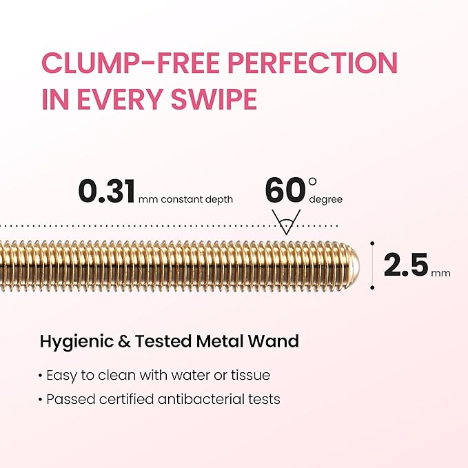 NEOGEN Extra Slim Metal Maxicara, Makeup Mascara, Washable Metal Iron Wand Brush, Long Lasting, Volumizing, Lengthening, Waterproof, Korean Makeup Beauty, Korean Vegan Certified, Black