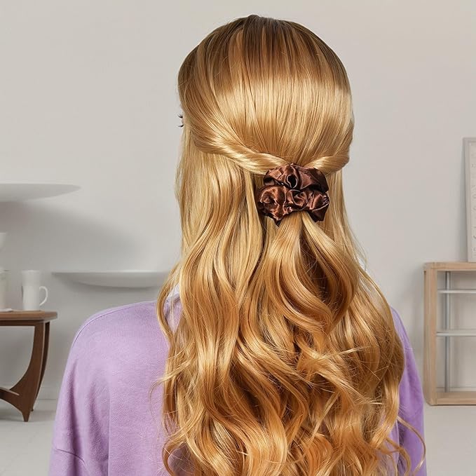 30 Pcs Hair Ties Scrunchies Set for Women - Big Satin Scrunchie for Girls Elastic Hair Bands Soft Small Hair Tie for Thick Thin Hair Ponytail Accessories for Birthday Party Gifts